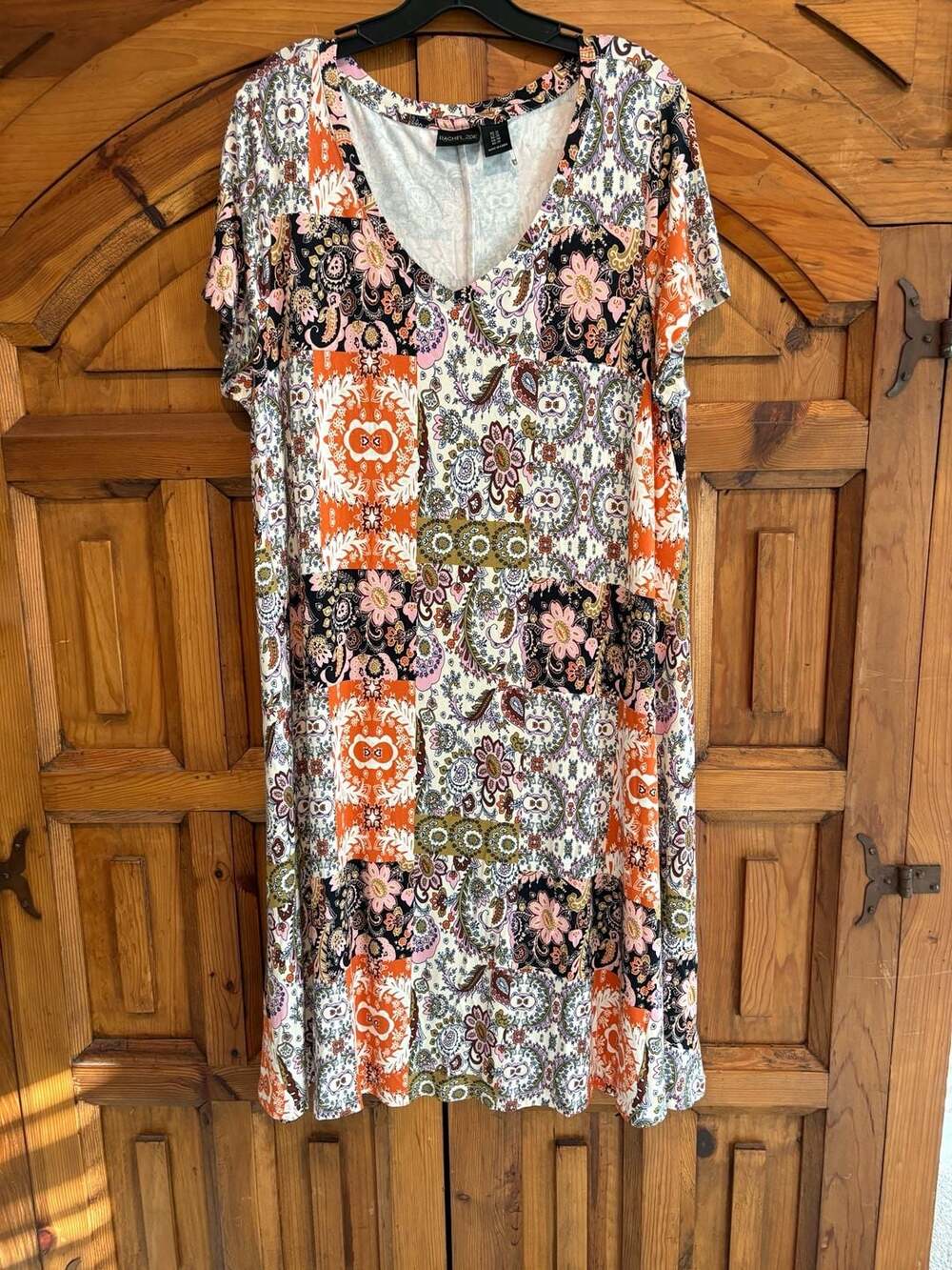 Rachel Zoe Patchwork Floral Dress Size 1X Multicolor